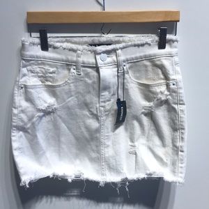 Express white denim mini skirt NWT size 0 petite